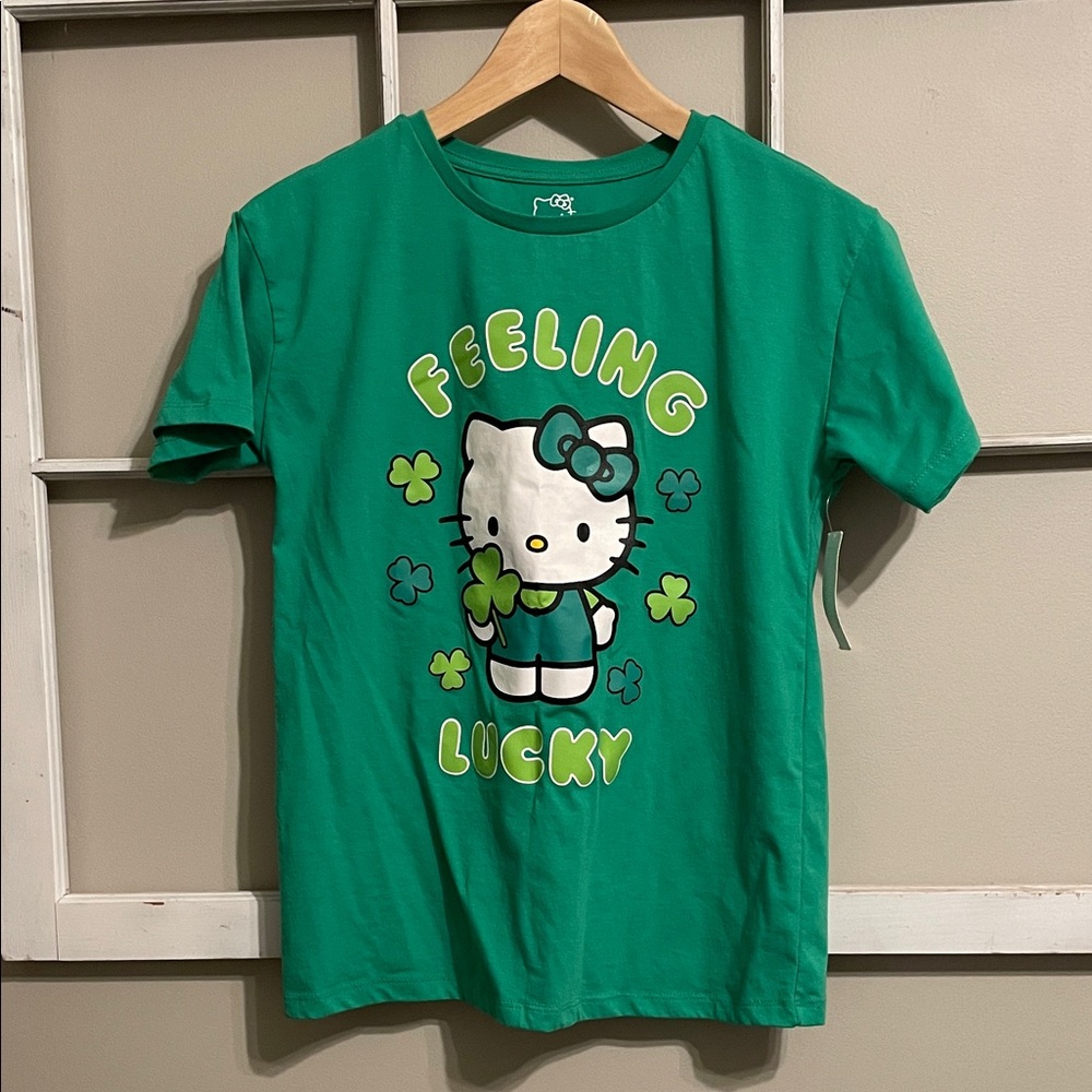 Hello Kitty Green 'Feeling Lucky' Shamrock Graphic Tee
